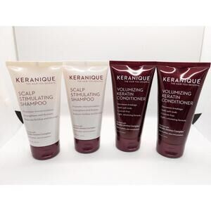 KERANIQUE Scalp Stimulating Shampoo & Volumizing Keratin Conditioner 4.5 Oz Lot